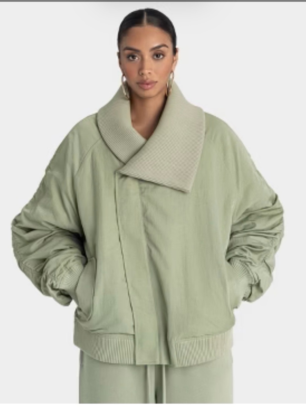 NWT/KBB by KAHLANA Women's 'The Shawl Collar Jacket' - Olive Green M
